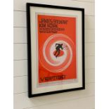 A framed poster "Vertigo" by Saul Bass