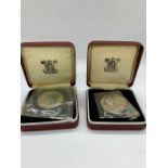 Two proof 1973 50p coins boxed