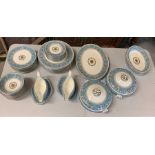 Florentine turquoise by Wedgwood, a dinner service for twelve to include, 12 dinner plates (27cm),