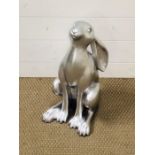 A small silver decorative hare 47cm tall