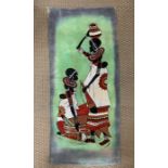 Original African Batik of a Tribes women with children