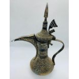 An antique silver persian coffee pot 35 cm H.