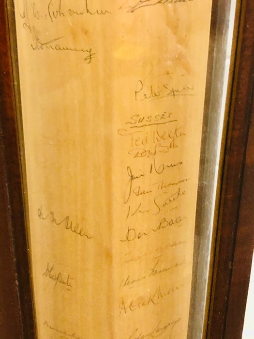 A vintage cased cricket bat signed by the Sussex team including Ted Wexton etc - Bild 3 aus 5