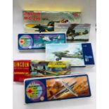 A selection of six boxed aircraft kits to include two Kader Authentic kits and a Lincoln