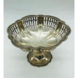 A hallmarked silver pierced bowl