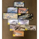 A selection of ten boxed Heller aircraft kits to include a DH 89 Dragon Rapide, a Potez 540 and a