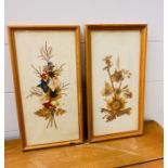 Two framed press flower scenes.