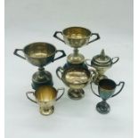A small selection of six trophy cups from 1930's