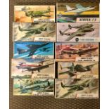 A selection of ten boxed Airfix aircraft kits