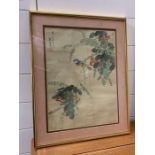 A framed Chinese watercolour