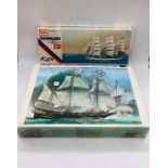 The Golden Hind boxed kit by Revell and a boxed Sailing Ship 1976 kit by Danmark