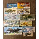 A large selection of eleven boxed Airfix aircraft kits to include BAC Canberra, Invader, Phantom,