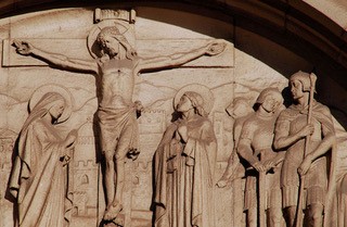 An Esmond Burton (1886-1964) original plaster Maquette of Jesus on the Cross from the clay model.