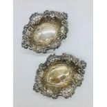 Two silver pierced rococo bowls