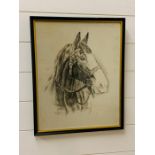 A pencil drawing of "Charlie, Railway Horse"
