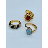 Three quality costume jewellery rings.