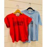 Two Crew T-Shirts, one blue and one red from Double Oscar winning Cinematographer Freddie Francis'