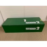 A wooden green Thunderbirds 2 shipping box