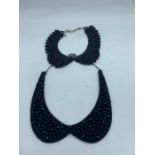 Two black beaded choker/collars