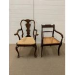 Two open arm chairs