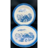 A pair of large "Mandarin" Spode Copeland platters (diam 37cm)