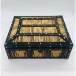 A vintage Indian porcupine quilt box