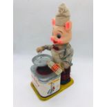 Yonezawa 10621 Piggy Cook Japanese vintage Tinplate Toy