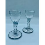 A pair of Georgian firing glasses c.1780