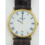 A Gents Raymond Weil 18ct gold plated watch