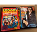 A large selection of Annuals and comics to include, Look In Television, Fab 208, Top of the Pops,