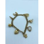 A 9 ct gold charm bracelet (13.98g)