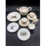 A vintage Beatrix Potter tea set for two by F. Warne and Co Ltd. London