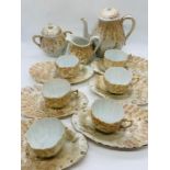 A four piece Japanese china tea set (AF)