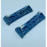 Pair of blue and white china knife rests