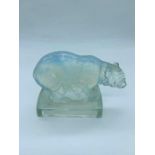 An Art glass Polar Bear, base signed Joblings Opalique