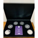 A Cased set of six silver coins HM Queen Elizabeth II Ninetieth Birthday