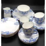 A selection of Marguerite J&G, Stoke on Trent tea service to include a cake plate, six side