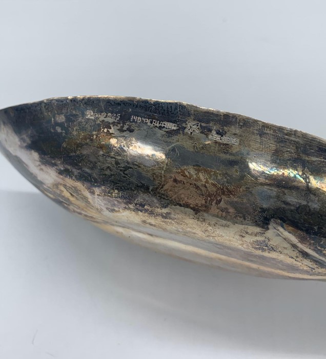 A South American silver leaf themed bowl (78g) - Image 6 of 6