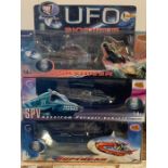 A boxed diecast UFO Skydiver and a diecast Captain Scarlet SPV Spectrum Pursuit Vehicle and a