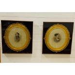A Pair of Gilt Framed portraits in box frames. One AF, both with indistinct signatures.