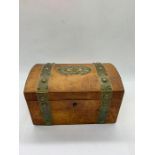 A Brass Bound Trunk style Tea Caddy.