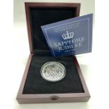 A Silver Sapphire Jubilee cased coin with certification