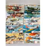 A selection of ten boxed Airfix-72 kits, eight series 2 and two series 3
