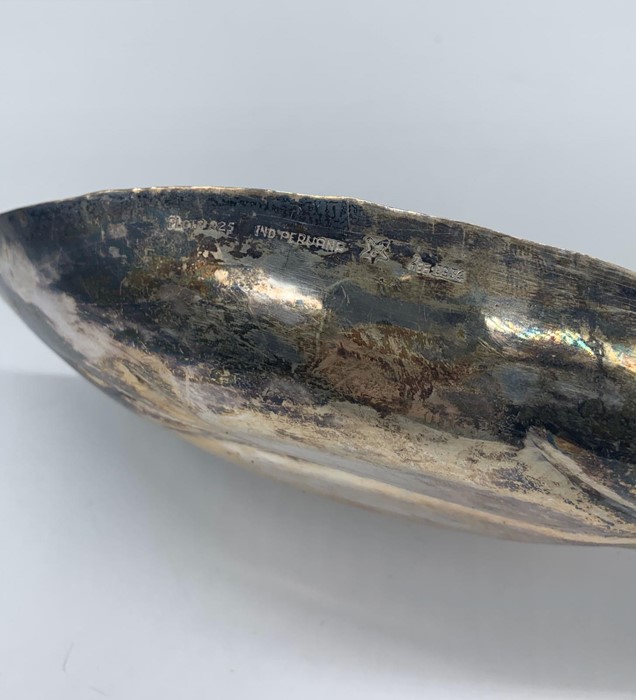 A South American silver leaf themed bowl (78g) - Image 3 of 6