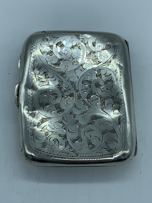 A hallmarked silver cigarette case, vintage cigarettes included!!. - Image 2 of 3