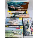 A selection of five boxed aircraft kits to include two completely sealed ones, by Heller No's 19 and