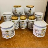 A set of nine apothecary jars