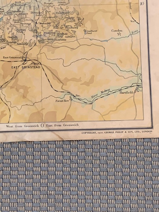 A folding Philips wall map of Surrey 1950's (175cm x 125cm) - Image 2 of 6