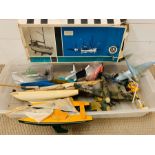 A selection of model boats and planes