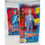 Two boxed Thunderbirds talking action figures 'Brains' and 'Scott Tracey'